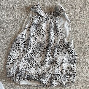 Joie Black and White Animal Print Tank Top